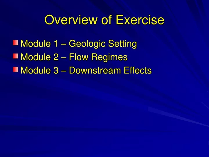 overview of exercise