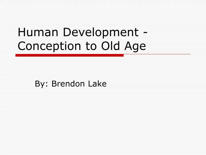 human development conception to old age
