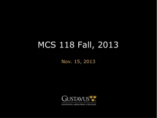 MCS 118 Fall, 2013