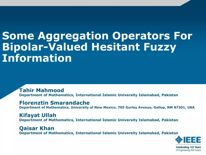 some aggregation operators for bipolar valued hesitant fuzzy information