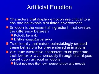 Artificial Emotion