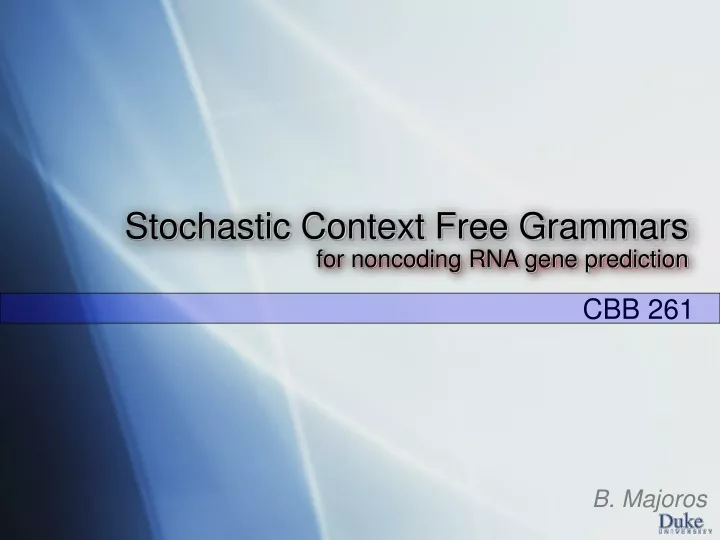 stochastic context free grammars