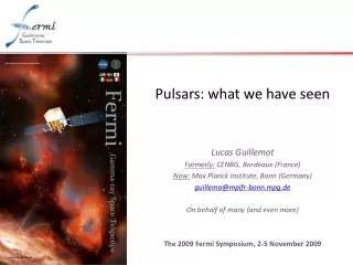 Pulsars: what we have seen