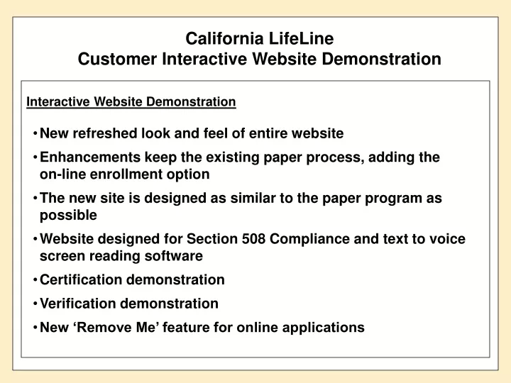 california lifeline customer interactive website