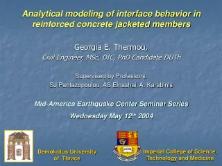 Analytical modeling of interface behavior in reinforced concrete jacketed members