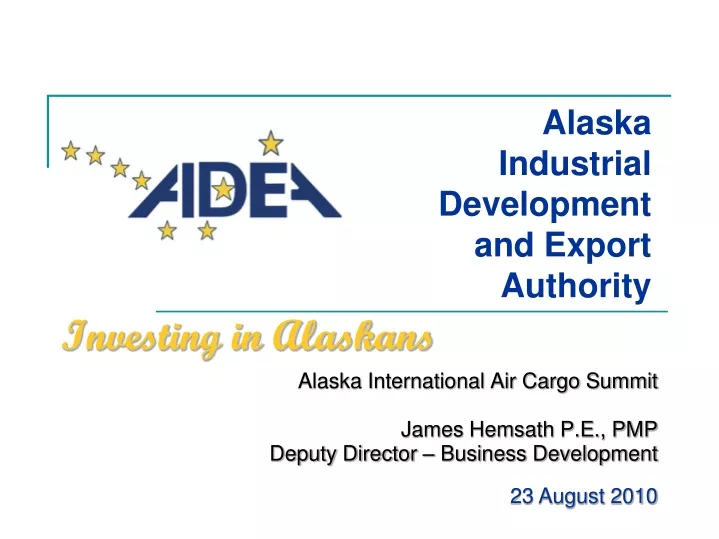 alaska industrial development and export authority