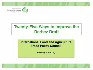 Twenty-Five Ways to Improve the Derbez Draft