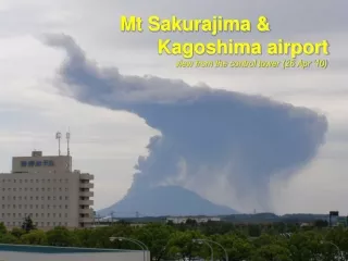 Mt Sakurajima &amp;         Kagoshima airport view from the control tower (26 Apr ’10)