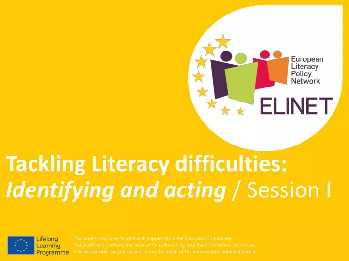 tackling literacy difficulties identifying and acting session i