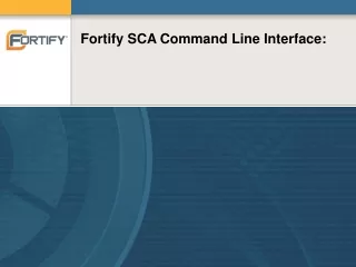 Fortify SCA Command Line Interface: