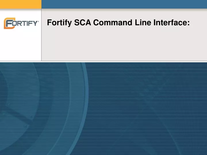 fortify sca command line interface