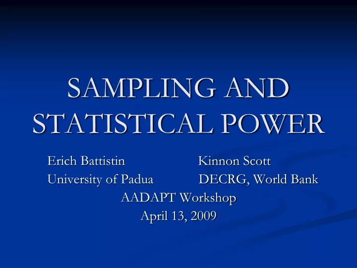 sampling and statistical power