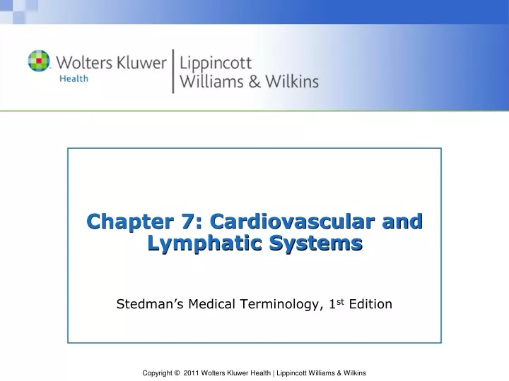 chapter 7 cardiovascular and lymphatic systems