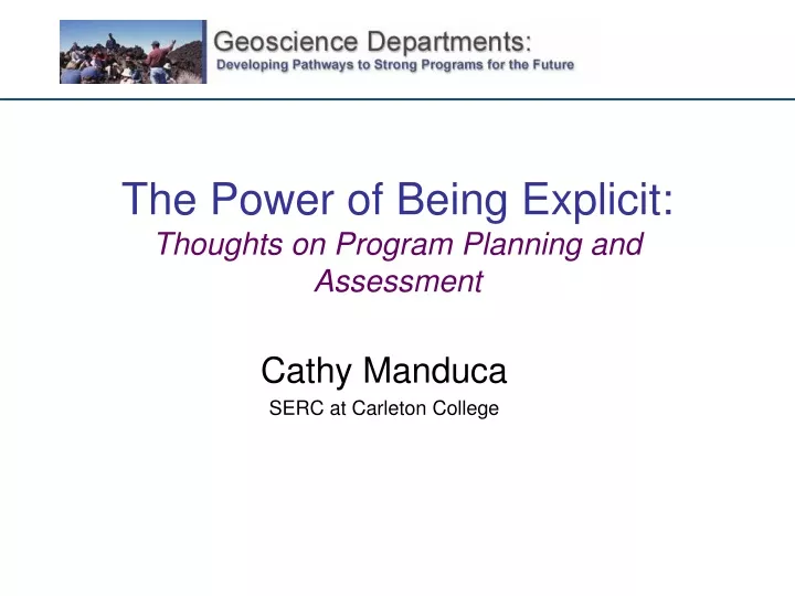 the power of being explicit thoughts on program planning and assessment