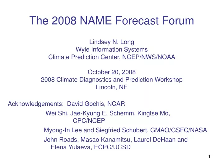 the 2008 name forecast forum lindsey n long wyle