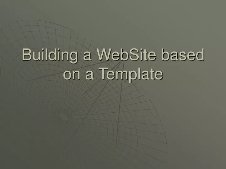 building a website based on a template