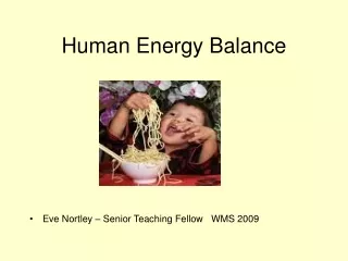 Human Energy Balance