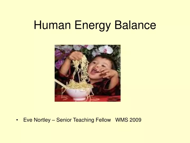 human energy balance