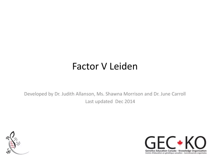 factor v leiden