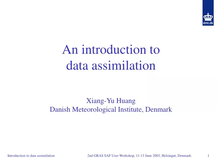 an introduction to data assimilation xiang