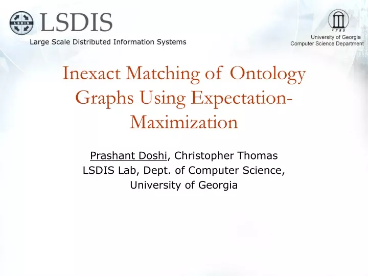 inexact matching of ontology graphs using expectation maximization