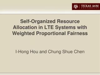 Self-Organized Resource Allocation in LTE Systems with Weighted Proportional Fairness