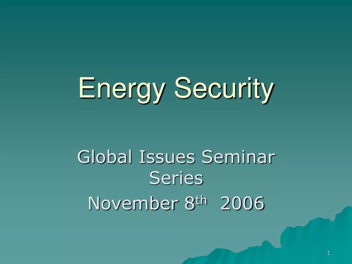energy security