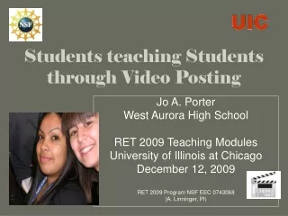 Students teaching Students through Video Posting