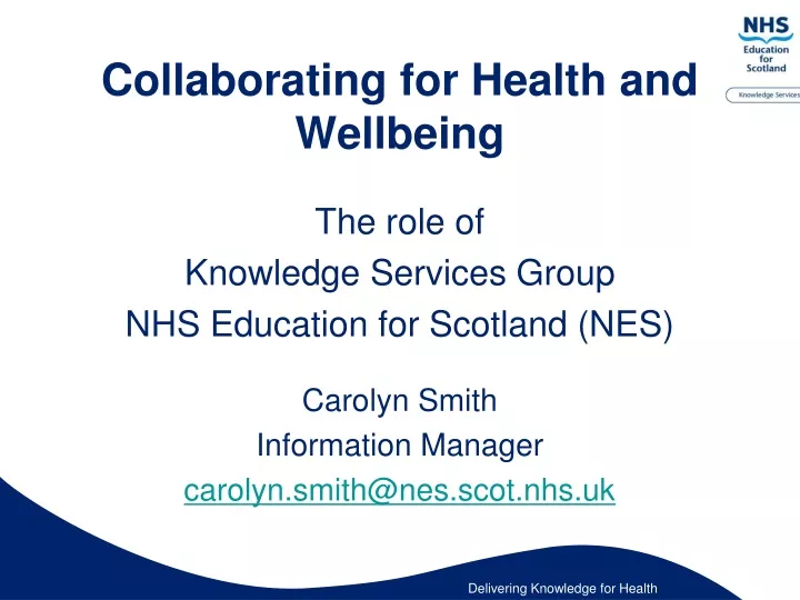 collaborating for health and wellbeing the role