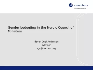 Gender budgeting in the Nordic Council of Ministers