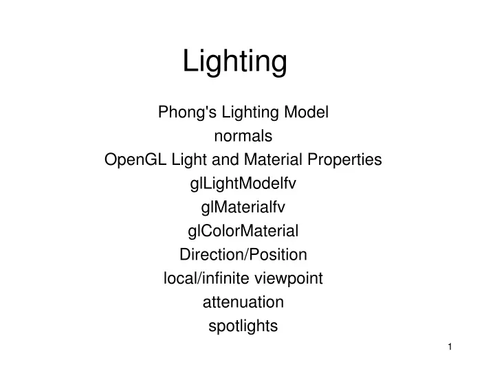 lighting