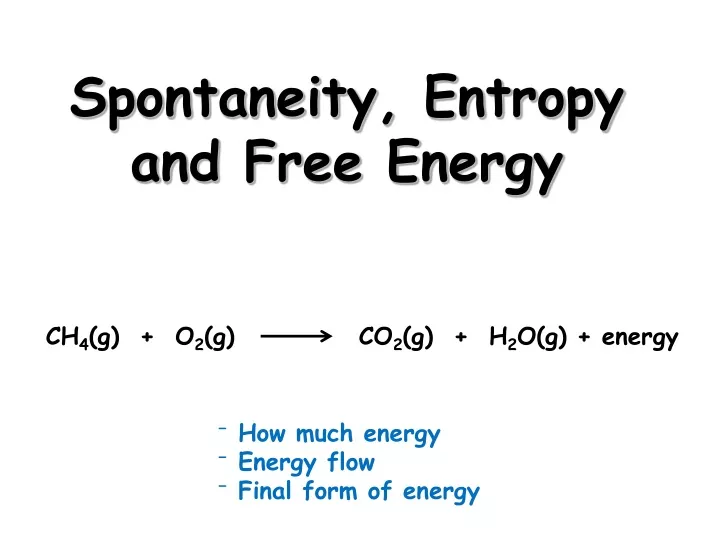 spontaneity entropy and free energy
