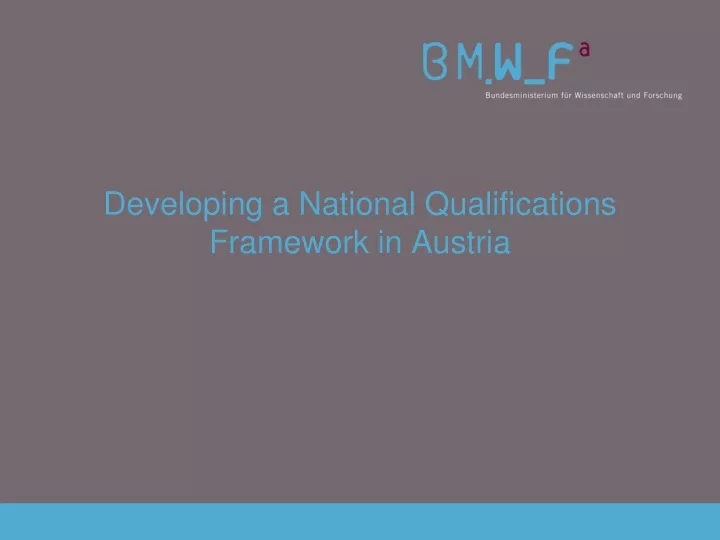 developing a national qualifications framework in austria