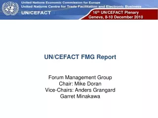 16 th  UN/CEFACT Plenary  Geneva, 8-10 December 2010