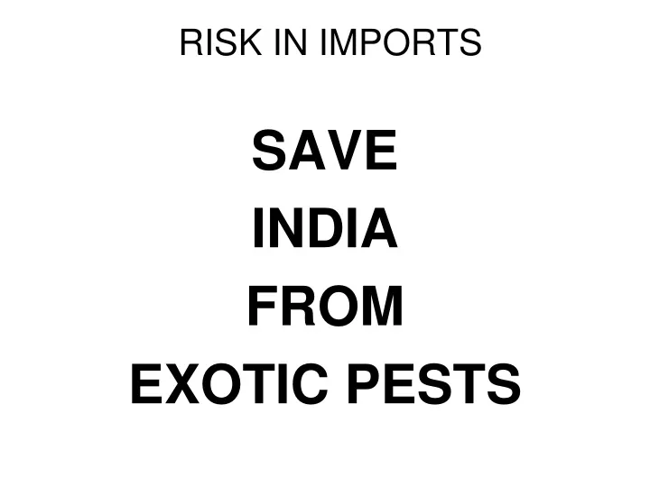 risk in imports