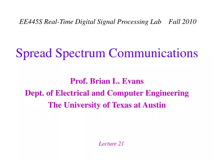 spread spectrum communications