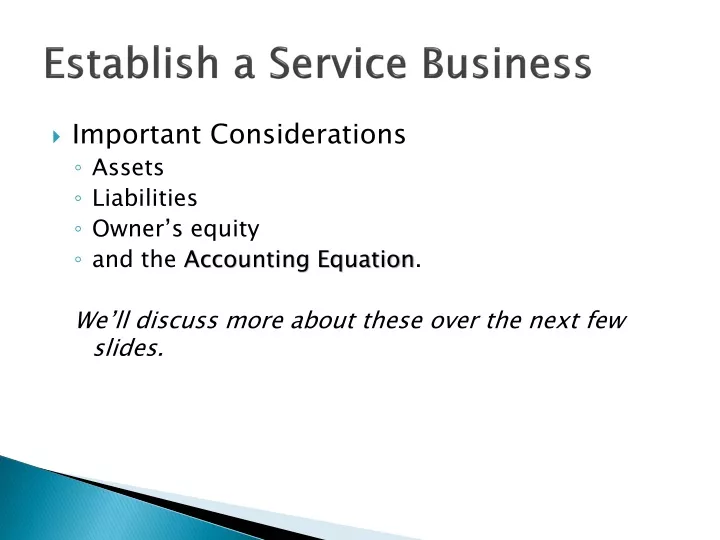 establish a service business