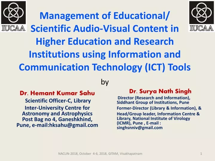 management of educational scientific audio visual