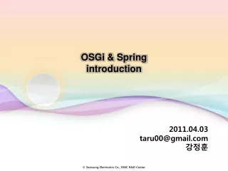 OSGi  &amp; Spring introduction