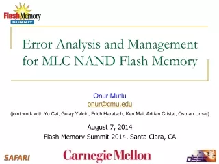 Error Analysis and Management  for MLC NAND Flash Memory