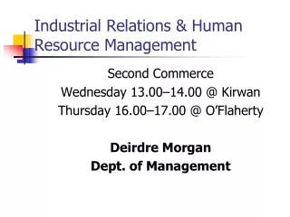 Industrial Relations &amp; Human Resource Management