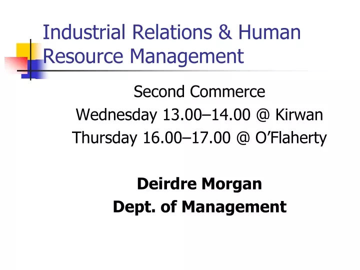 industrial relations human resource management