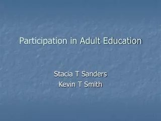 Participation in Adult Education