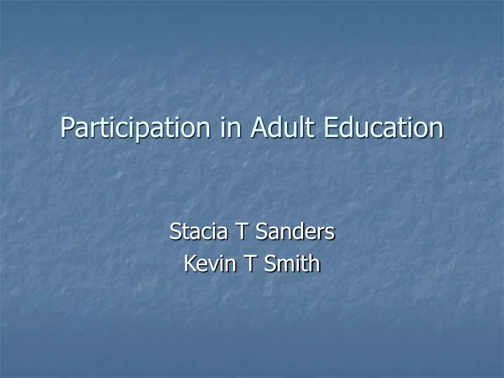 participation in adult education