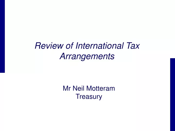 review of international tax arrangements