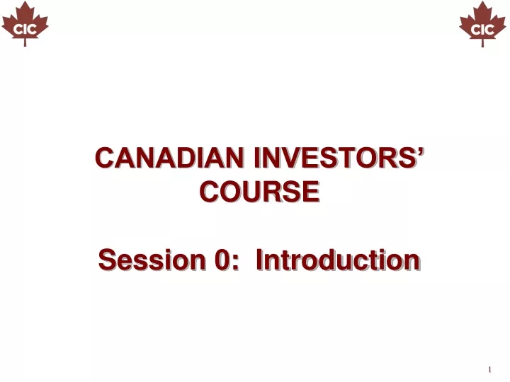 canadian investors course session 0 introduction