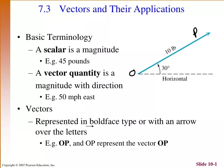 7 3 vectors and their applications