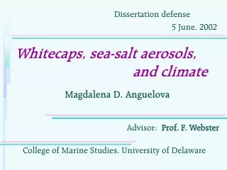 Whitecaps, sea-salt aerosols,                                 and climate