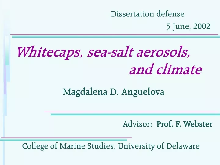 whitecaps sea salt aerosols and climate