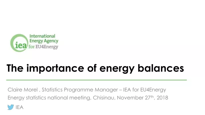 the importance of energy balances